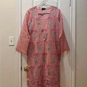 Pink Embroidered Kurta